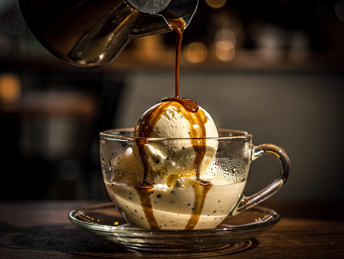 Affogato with espresso and gelato