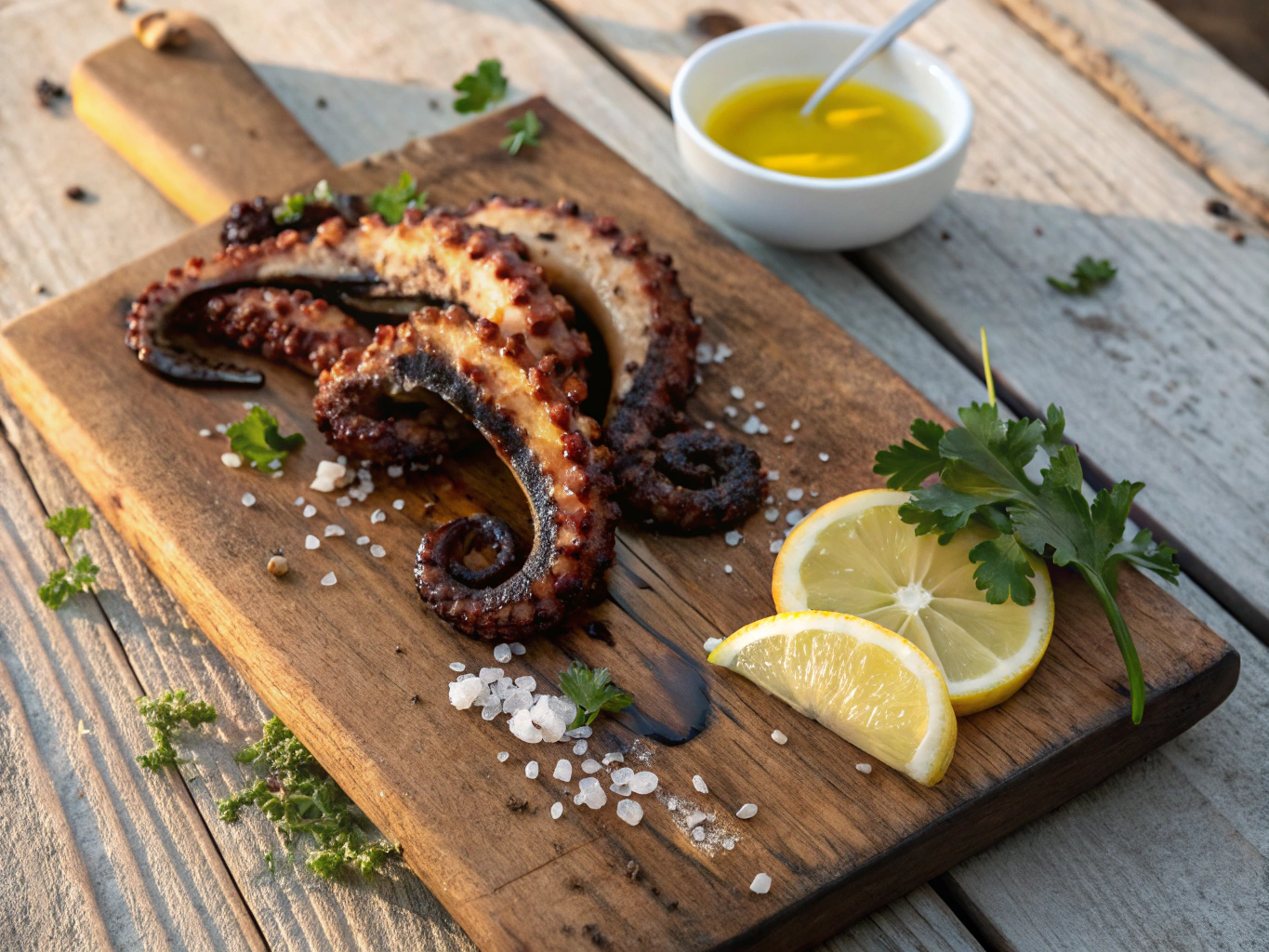 Grilled octopus with lemon and fennel
