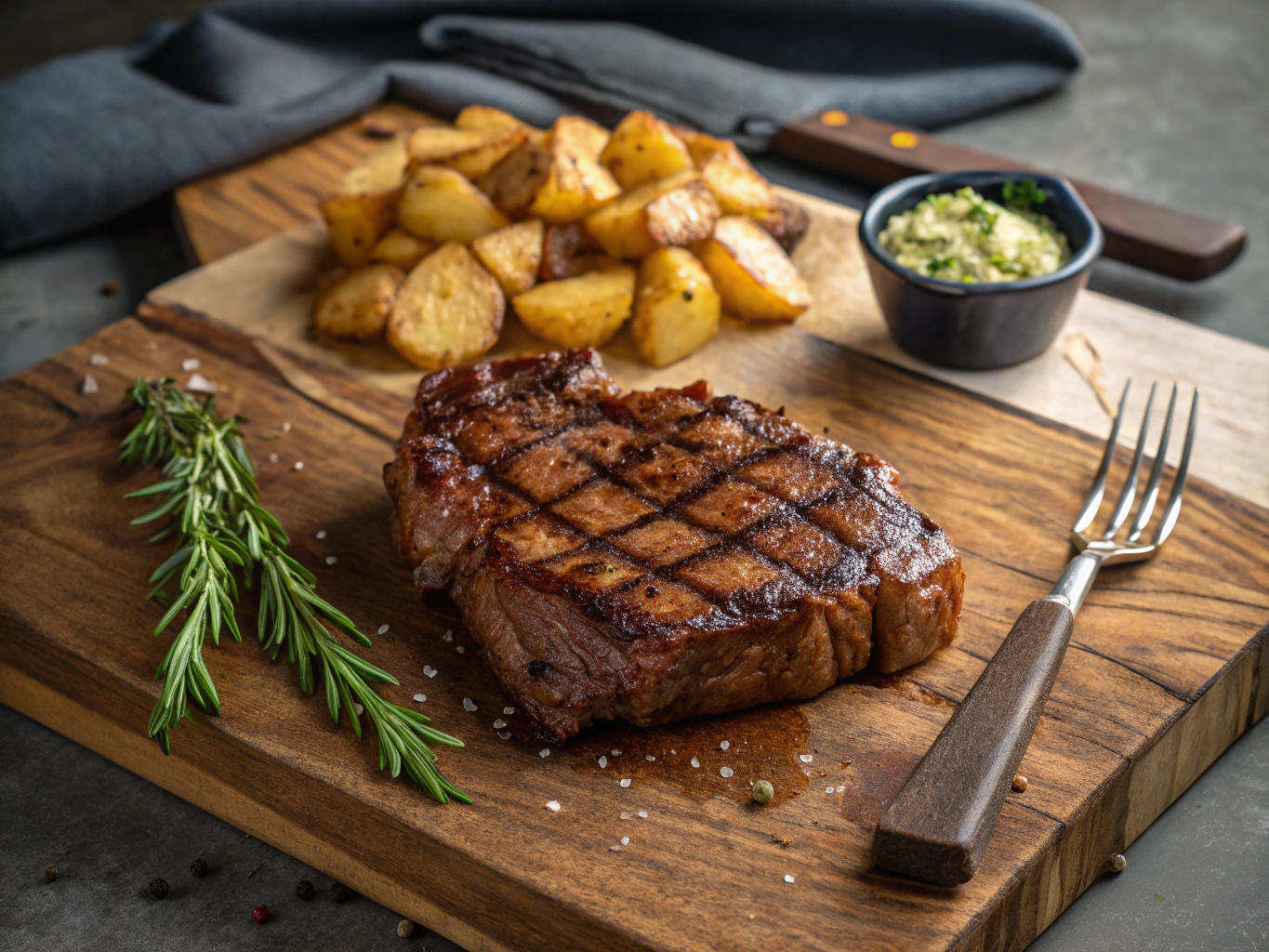 Tuscan ribeye with roasted vegetables